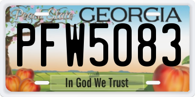 GA license plate PFW5083