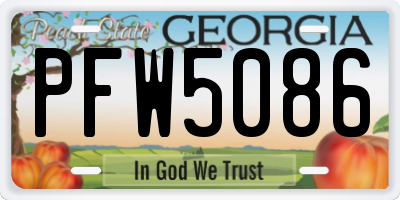 GA license plate PFW5086