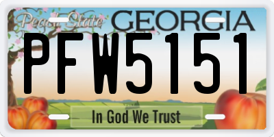 GA license plate PFW5151