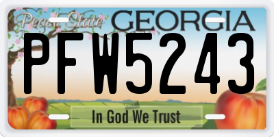 GA license plate PFW5243