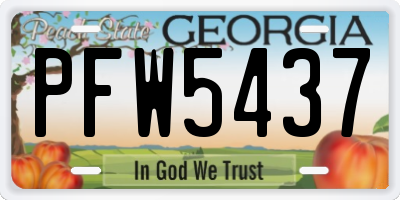 GA license plate PFW5437