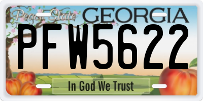 GA license plate PFW5622