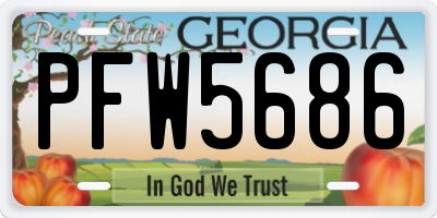 GA license plate PFW5686