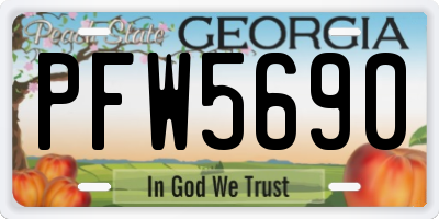 GA license plate PFW5690