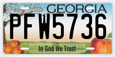 GA license plate PFW5736