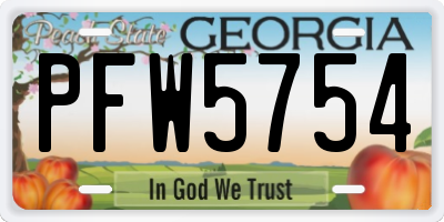 GA license plate PFW5754