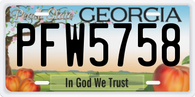 GA license plate PFW5758