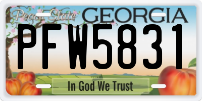 GA license plate PFW5831