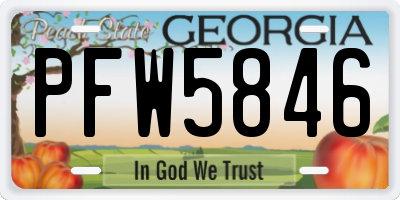 GA license plate PFW5846
