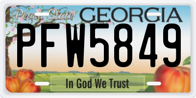GA license plate PFW5849