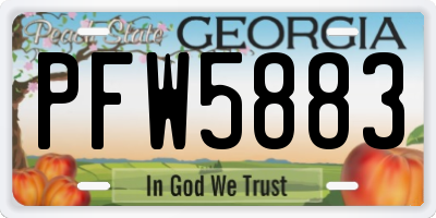 GA license plate PFW5883