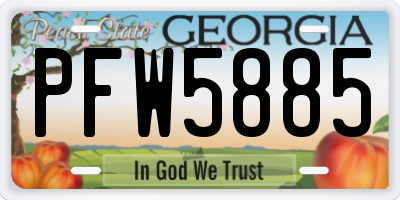 GA license plate PFW5885