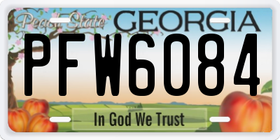 GA license plate PFW6084