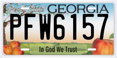 GA license plate PFW6157