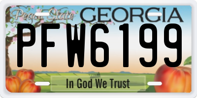 GA license plate PFW6199