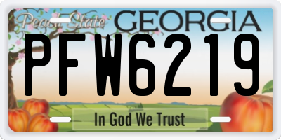 GA license plate PFW6219