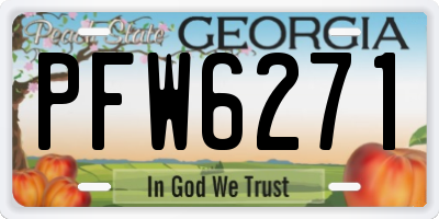 GA license plate PFW6271