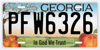 GA license plate PFW6326