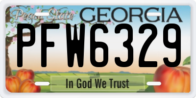 GA license plate PFW6329