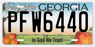 GA license plate PFW6440
