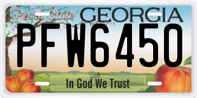 GA license plate PFW6450