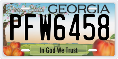 GA license plate PFW6458