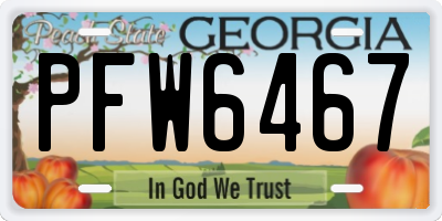 GA license plate PFW6467