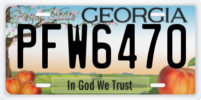 GA license plate PFW6470