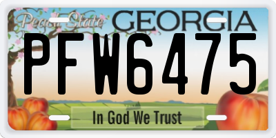 GA license plate PFW6475