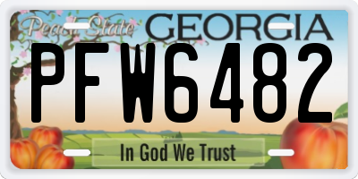 GA license plate PFW6482