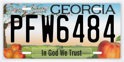 GA license plate PFW6484
