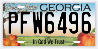 GA license plate PFW6496