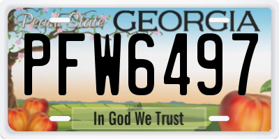 GA license plate PFW6497