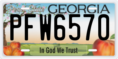 GA license plate PFW6570