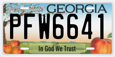 GA license plate PFW6641