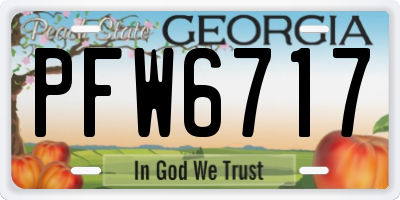 GA license plate PFW6717