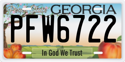 GA license plate PFW6722