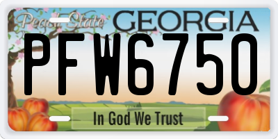 GA license plate PFW6750