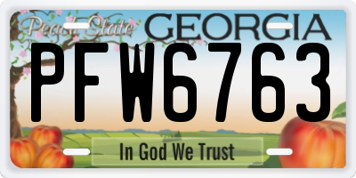 GA license plate PFW6763