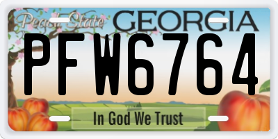 GA license plate PFW6764