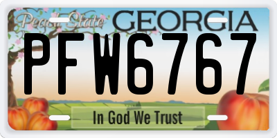 GA license plate PFW6767