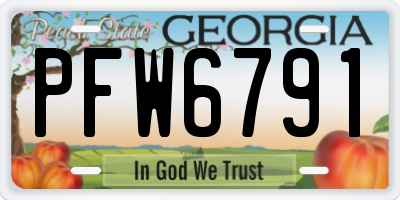 GA license plate PFW6791