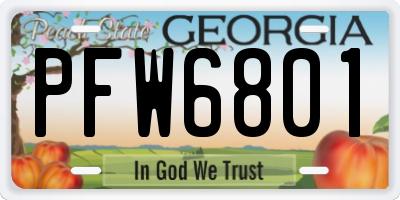 GA license plate PFW6801