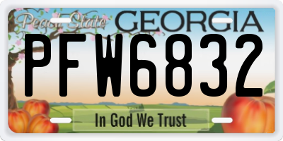 GA license plate PFW6832