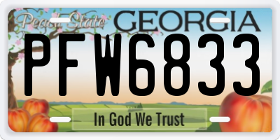 GA license plate PFW6833