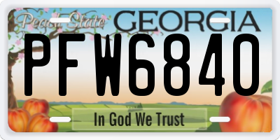 GA license plate PFW6840