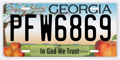 GA license plate PFW6869