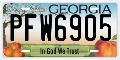 GA license plate PFW6905