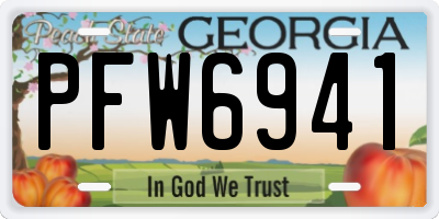 GA license plate PFW6941