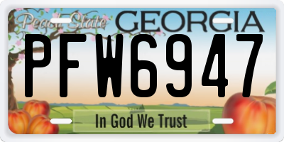 GA license plate PFW6947